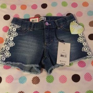 NWT cute jean with lace shorts